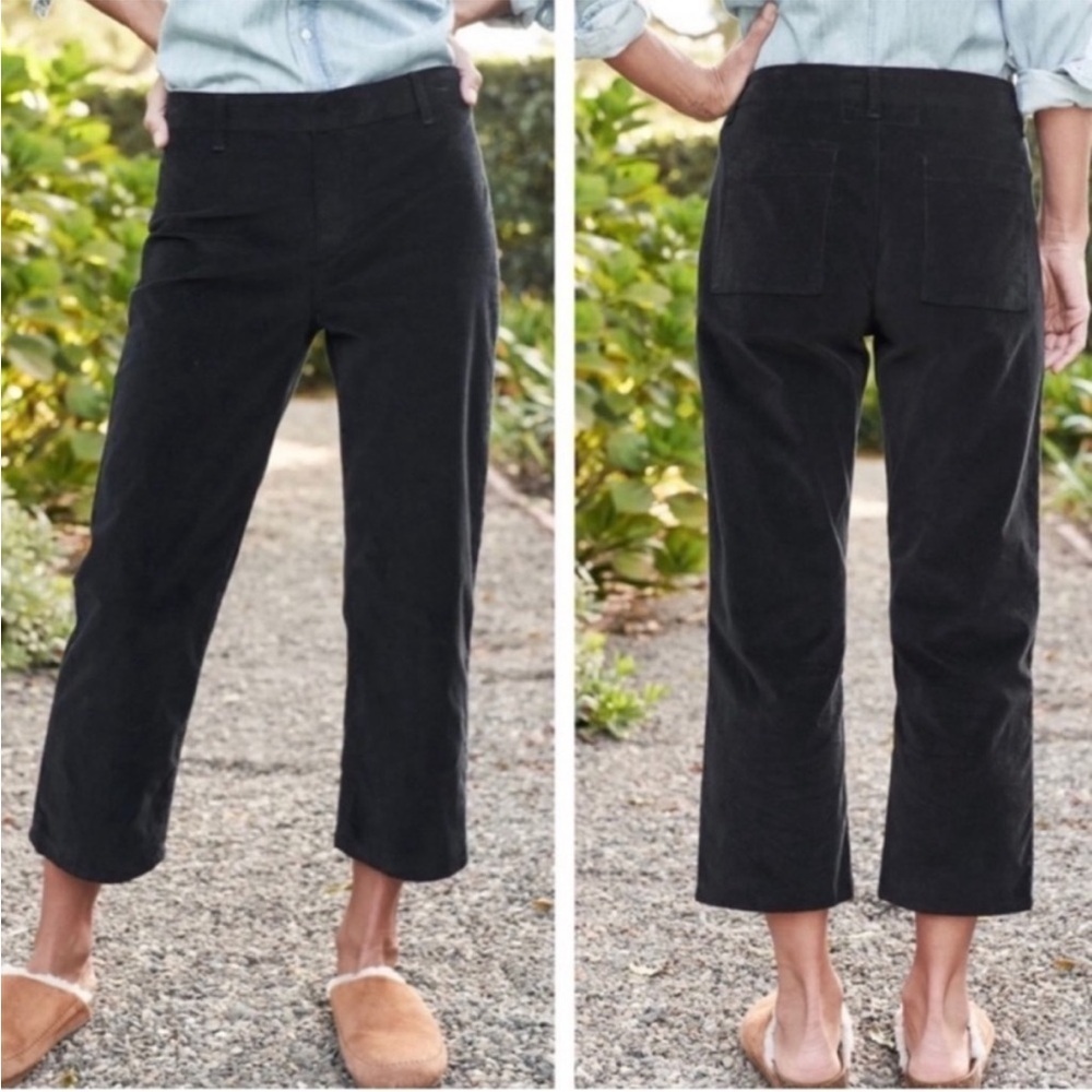 Frank & Eileen Kinsale Black Corduroy Cropped Pants 6